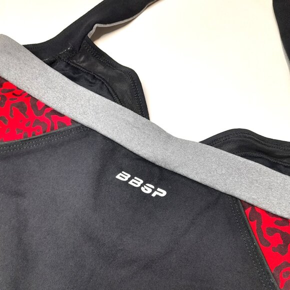 Sexy 2000s BEBE SPORT Red Cheetah Corset Halter Sport Top (Size Small) - Picture 3 of 6